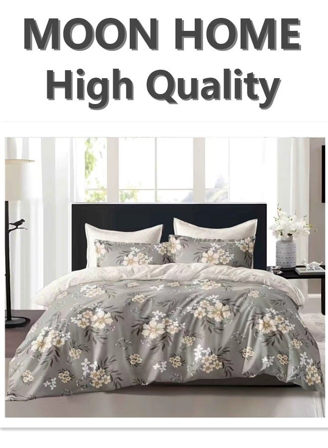 طقم أغطية لحاف فاخر مكون من 6 قطع - مقاسات كينغ / كوين / مفرد - يشمل غطاء لحاف، شريحة ملائمة و 4 أغطية وسائد - بياضات أنيقة ومريحة