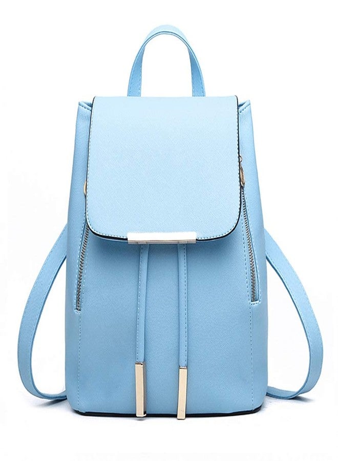 Pahajim Womens Trendy Backpack Purses PU Leather Travel Rucksack for Ladies Cute Daypacks Bags (Light Blue) - Image 1