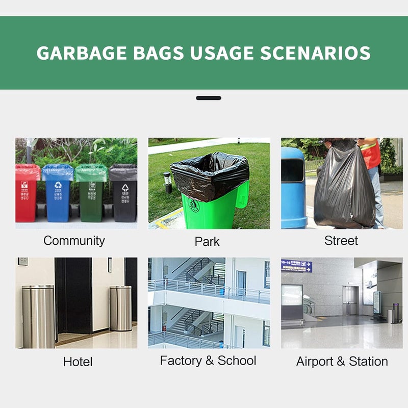 Maykela Garbage Bags 64 gallons,240L Trash Bags,Large Garbage Bags Plastics Trash Can Liners Bags,Outdoor Trash Bags Large Heavy Duty Trash Can Liners Black 10 Pcs120 * 140cm - Image 5