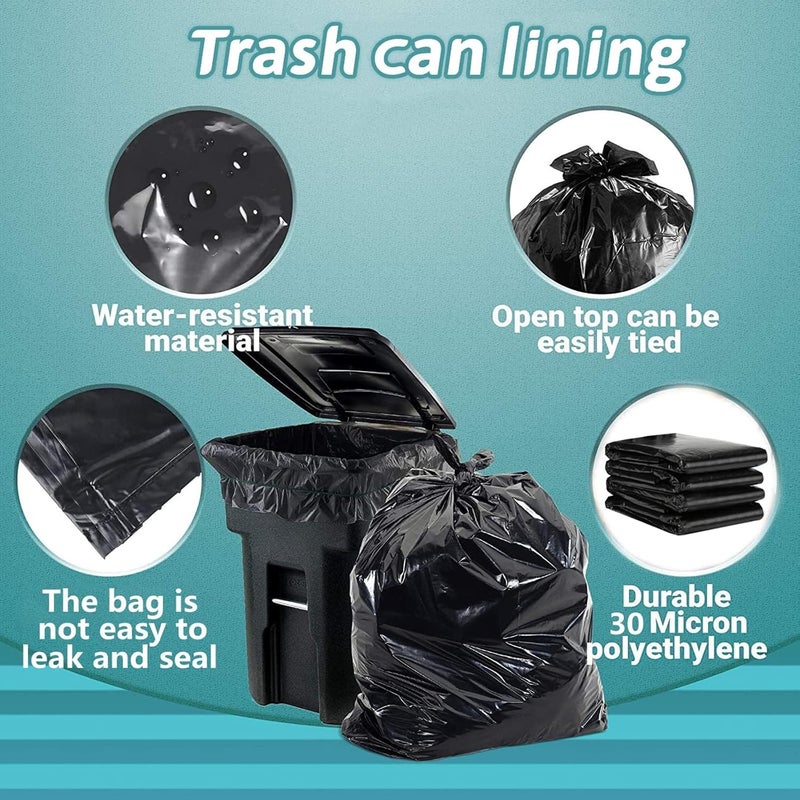 Maykela Garbage Bags 64 gallons,240L Trash Bags,Large Garbage Bags Plastics Trash Can Liners Bags,Outdoor Trash Bags Large Heavy Duty Trash Can Liners Black 10 Pcs120 * 140cm - Image 2