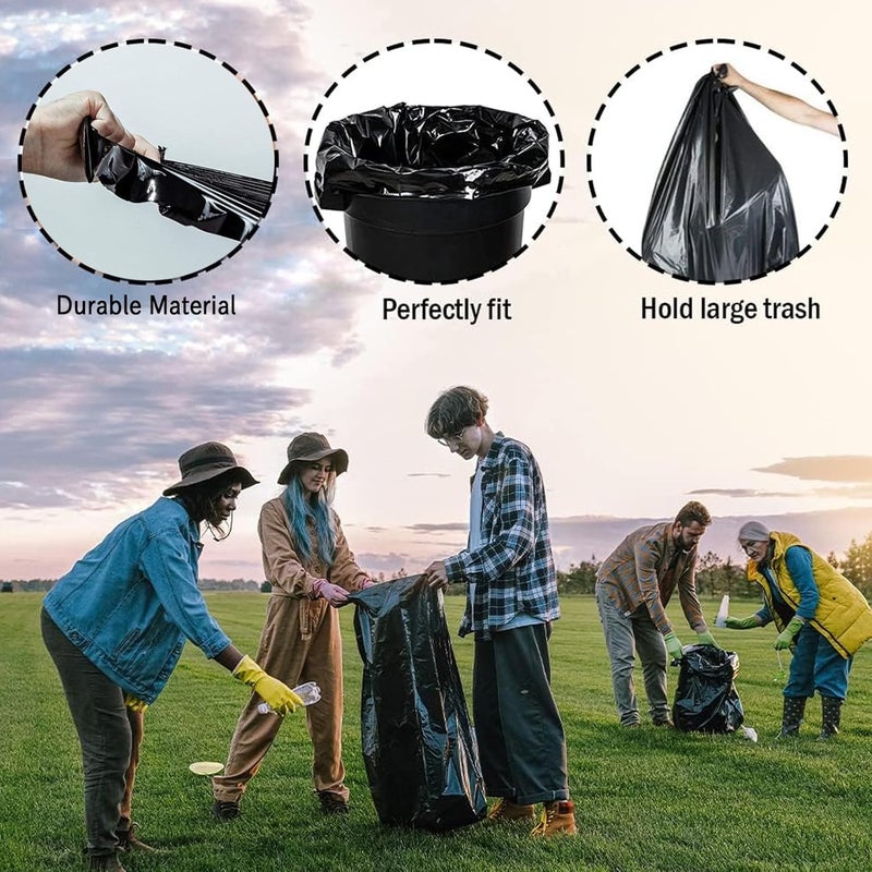 Maykela Garbage Bags 64 gallons,240L Trash Bags,Large Garbage Bags Plastics Trash Can Liners Bags,Outdoor Trash Bags Large Heavy Duty Trash Can Liners Black 10 Pcs120 * 140cm - Image 4