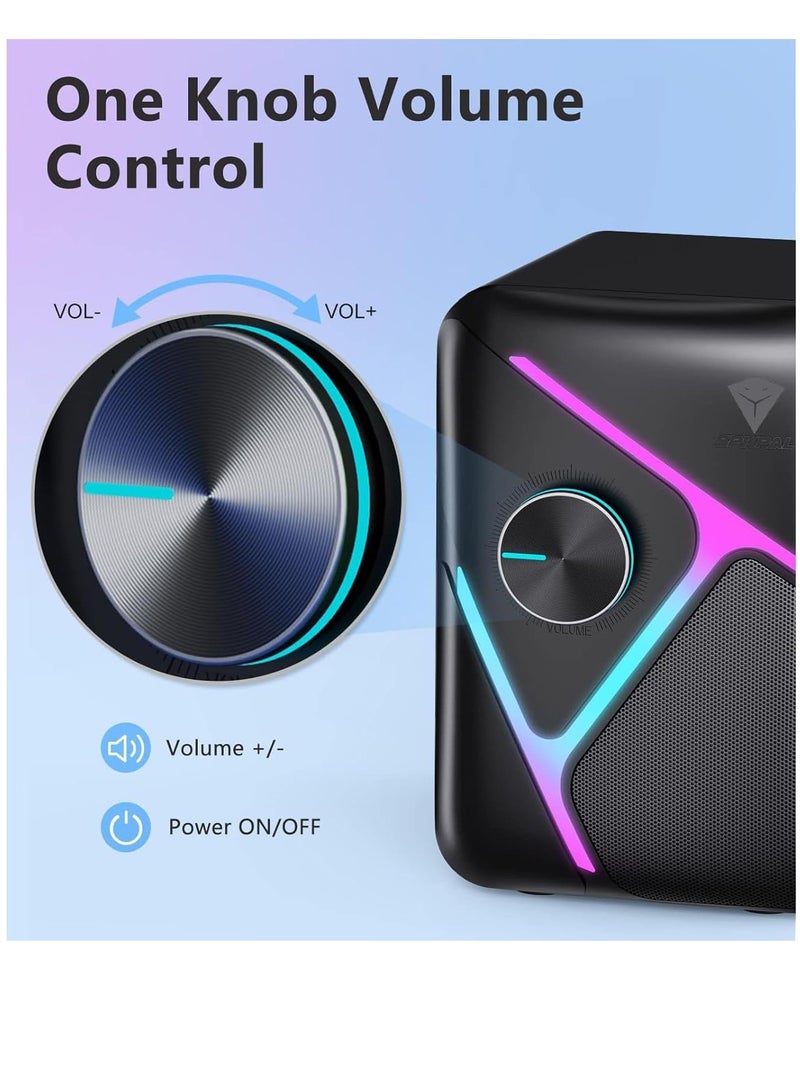 XTRIKE ME SK610 Gaming Speaker with Subwoofer –  2.1 Channels 11W Stereo sound – Dynamic Lighting effects – Wired USB Powered +3.5mm , Volume knob for PC and Laptop  | Black - Image 2