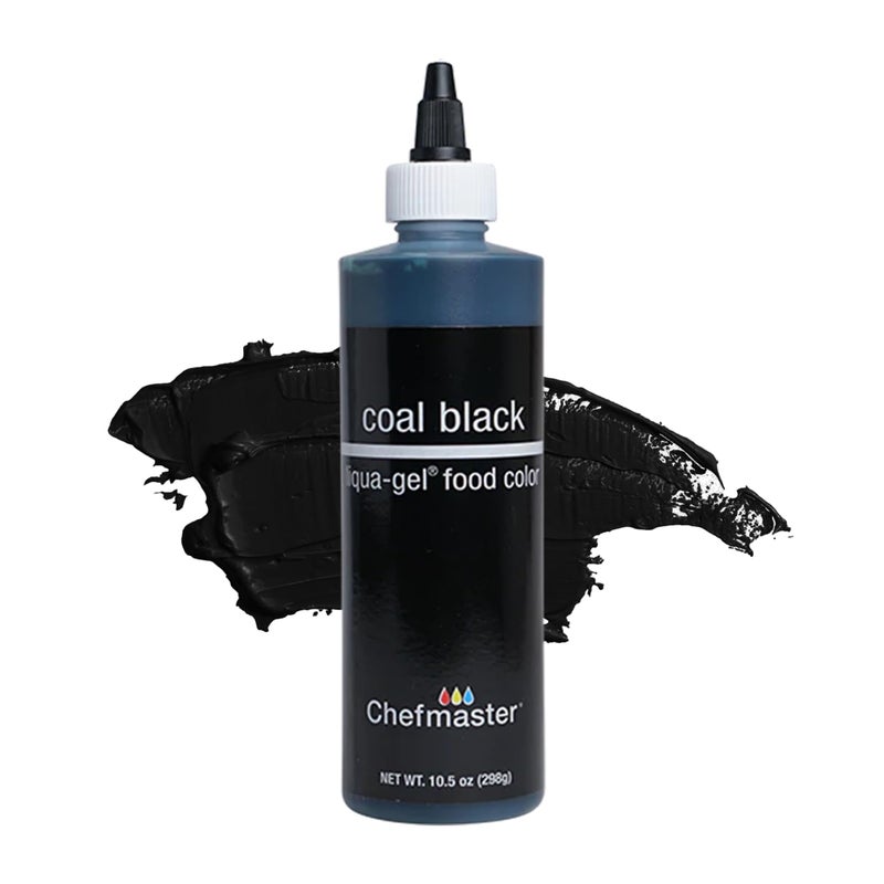 Chefmaster Coal Black Liqua Gel Food Coloring Vibrant Color ProfessionalGrade Dye for Icing Frosting Fondant FadeResistant 105 oz