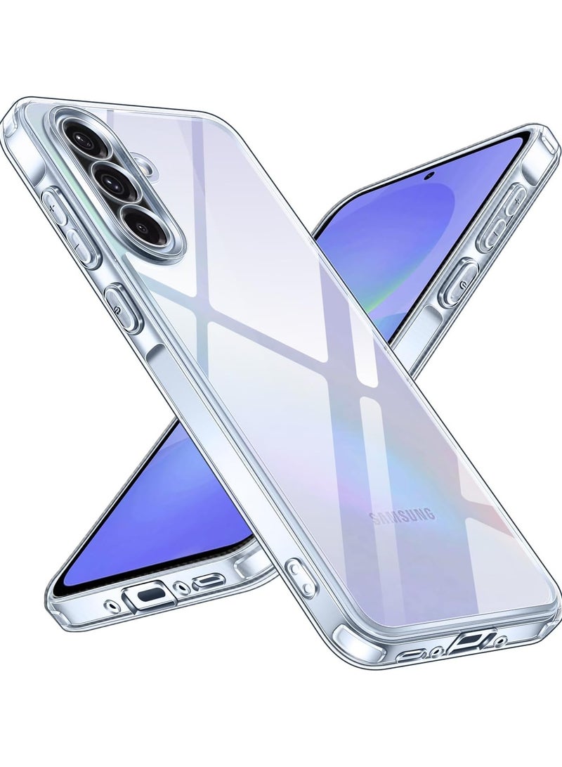 For Samsung Galaxy A36 Case, TPU Bumper + PC Hard Plate Clear Back Cover, Shockproof Protection Mobile Phone Case, Anti-Yellowing Slim Fit Protective Casing (Transparent) - Image 1