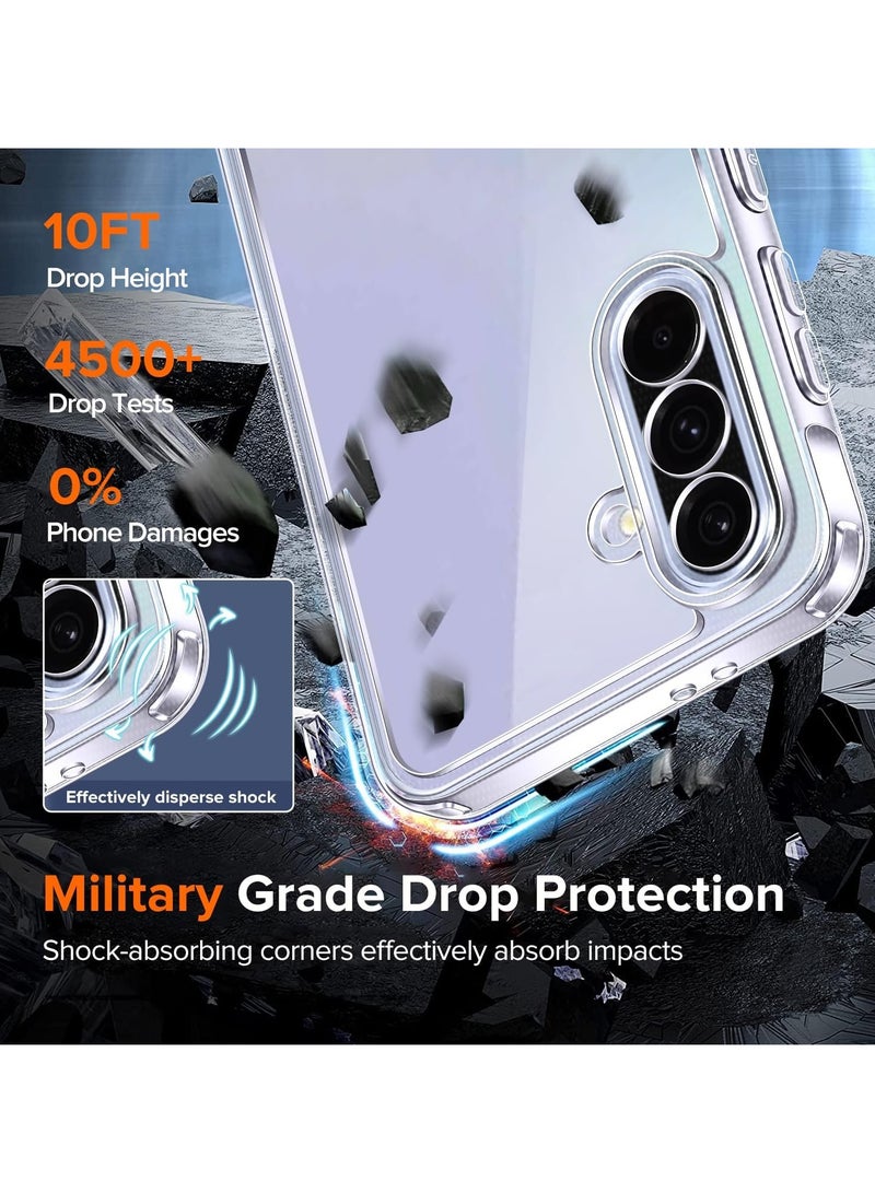 For Samsung Galaxy A36 Case, TPU Bumper + PC Hard Plate Clear Back Cover, Shockproof Protection Mobile Phone Case, Anti-Yellowing Slim Fit Protective Casing (Transparent) - Image 5