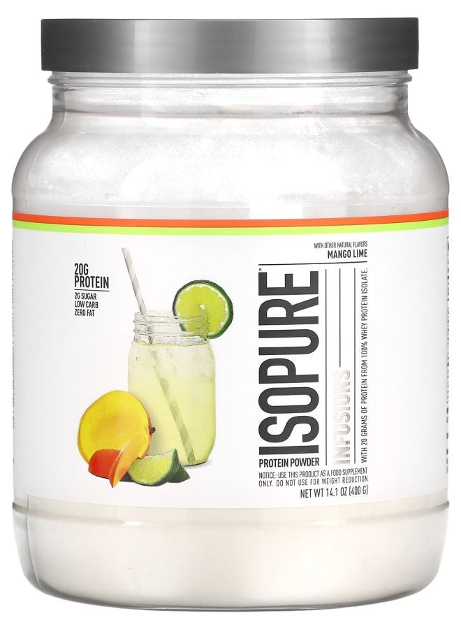 Isopure Infusions Protein Powder Mango Lime 14.1 oz (400 g)
