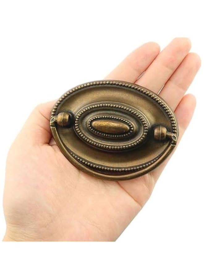 4-Pack Antique Brass Bail Drawer Pulls,Furniture Dresser Pull,Oval Drop Swing Handles for Bar Cabinet Knob Hardware - Image 2