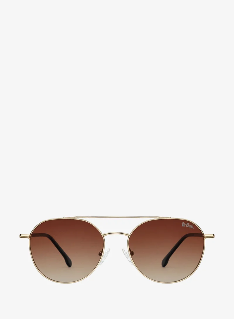 Lee Cooper Polarized Sunglasses Gold Frame Brown Mirror Lens 54mm  - LCM283C03