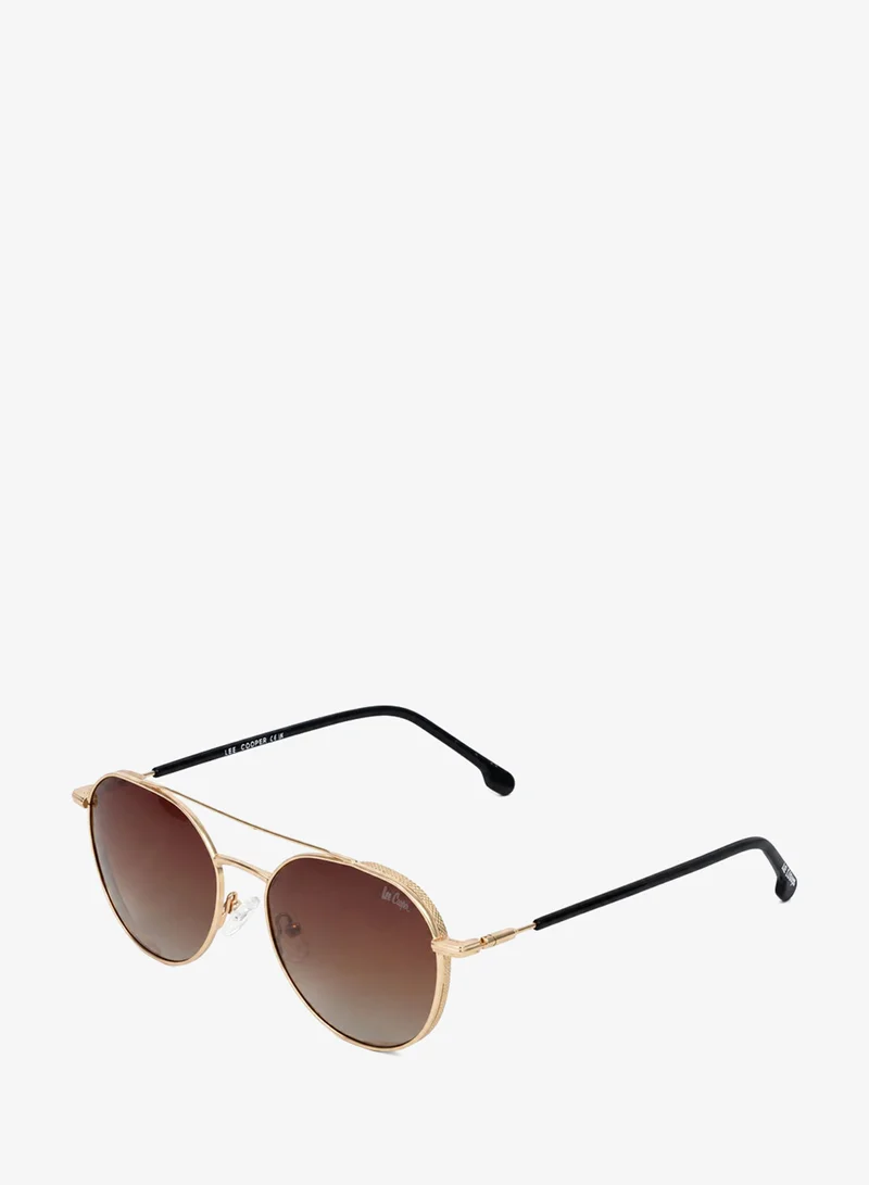 Lee Cooper Polarized Sunglasses Gold Frame Brown Mirror Lens 54mm  - LCM283C03