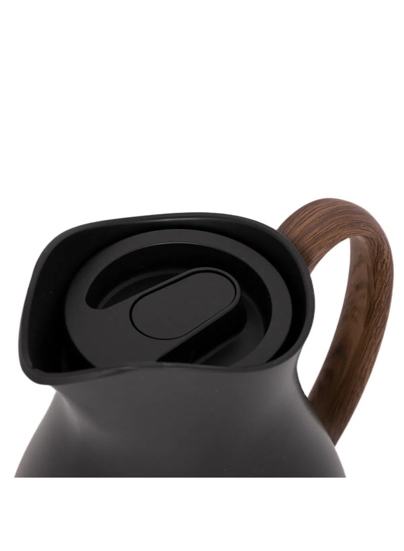 Tavolo Inor Thermos 1L Matte Black with Wooden Handle - Image 2