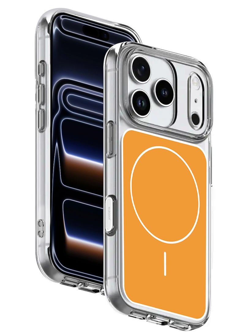 JOMILA Magnetic Case Cover for iPhone 17 Pro Max - Clear Shockproof Back Cover - Anti-Yellow Slim Protective Design - Cosmic Orange - Image 2