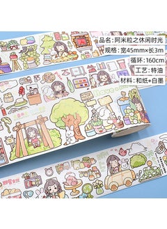 Cute Cartoon Girl Washi Tape Set The leisure time of rice grains. And paper. Special oil 3m