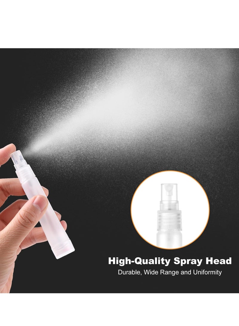Excefore Mini Portable Spray Bottles, Refillable Travel Size Perfume Bottles, Small Empty Sample Containers, Plastic Frosted Atomizers for Makeup, Water, Perfume, Hair (12 Pcs, 10ml/0.34 oz)  - Image 4