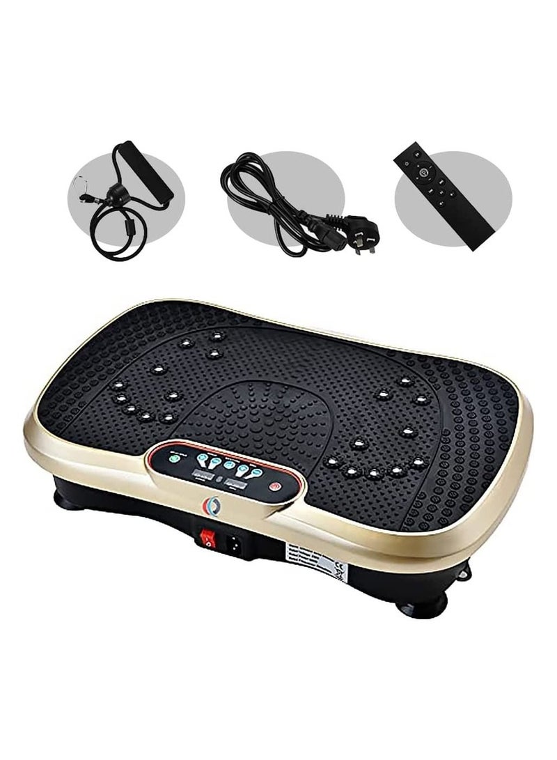 Vibration Plate Exercise Machine Home Fitness Weight Loss Equipment Massage Fitness Vibration Machine Mini Home Weight Loss Equipment (Golden) - Image 1