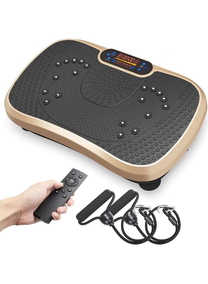 Vibration Plate Exercise Machine Home Fitness Weight Loss Equipment Massage Fitness Vibration Machine Mini Home Weight Loss Equipment (Golden) - Image 2