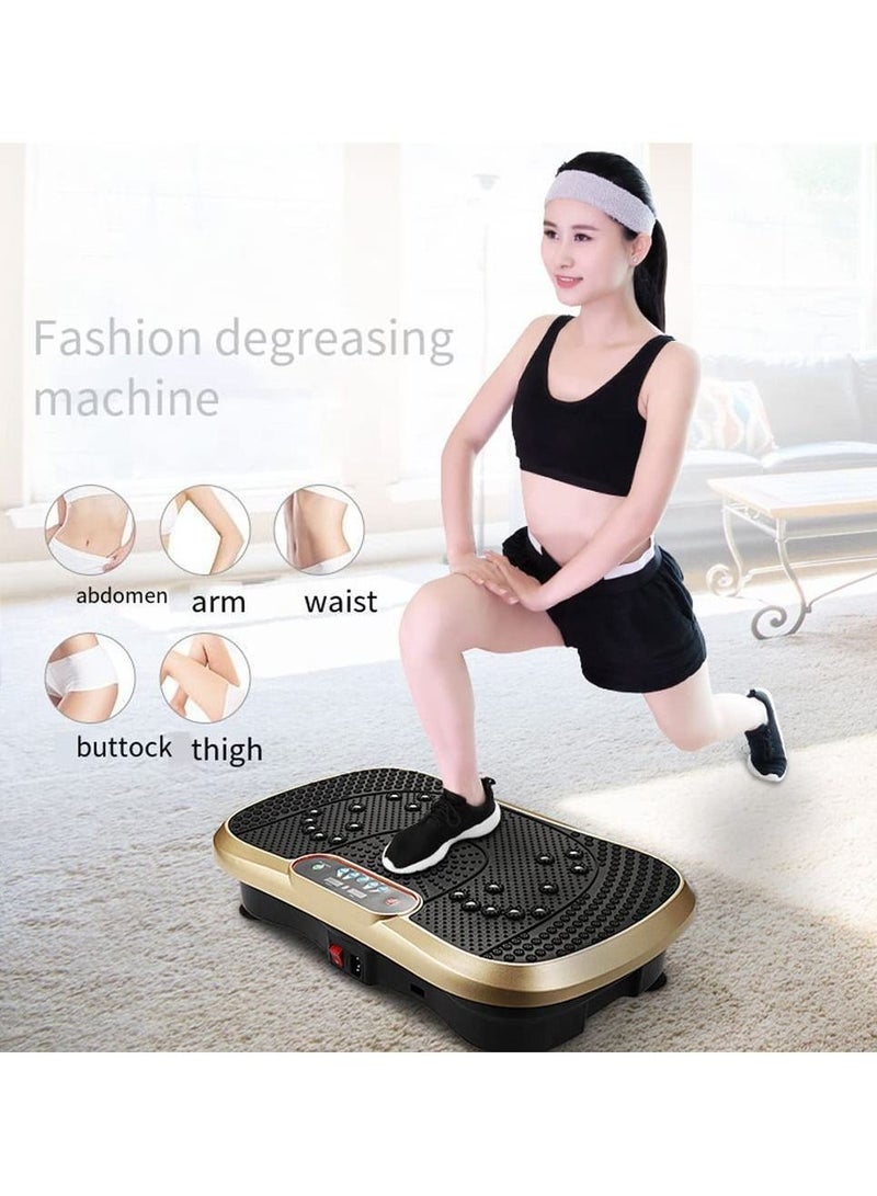 Vibration Plate Exercise Machine Home Fitness Weight Loss Equipment Massage Fitness Vibration Machine Mini Home Weight Loss Equipment (Golden) - Image 4