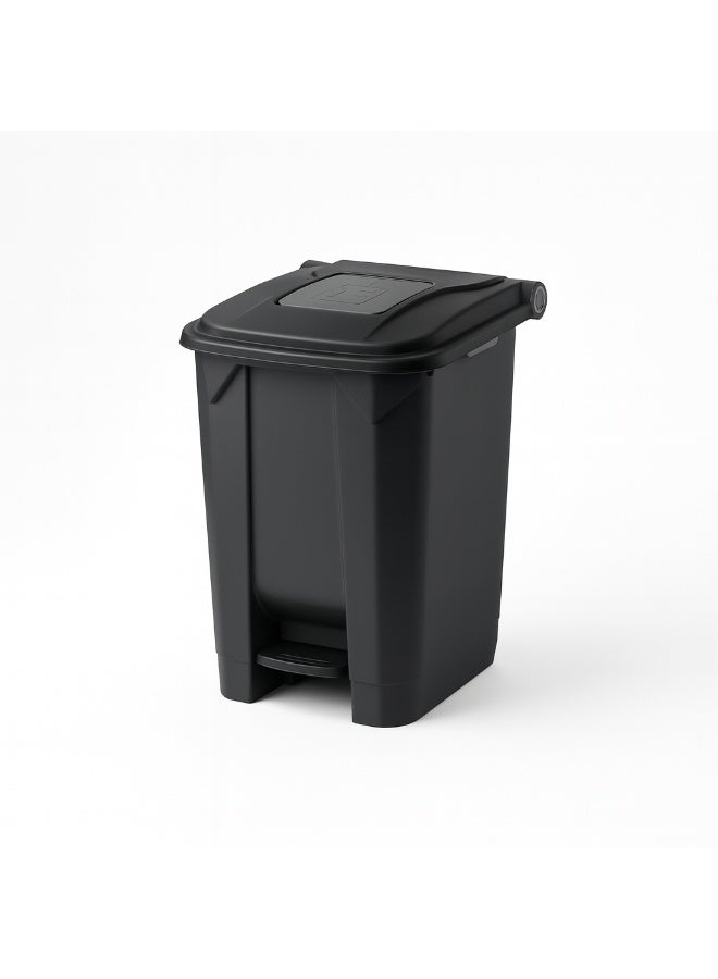 بلانيت سلة مهملات بلانيت مع دواسة وغطاء مربع صغير في الأعلى للاستخدام الصحي على عجلات دلو داخلي للمتانة للاستخدام في المدارس والمستشفيات والجامعات ومراكز التسوق 50 لتر (أسود) - Image 1
