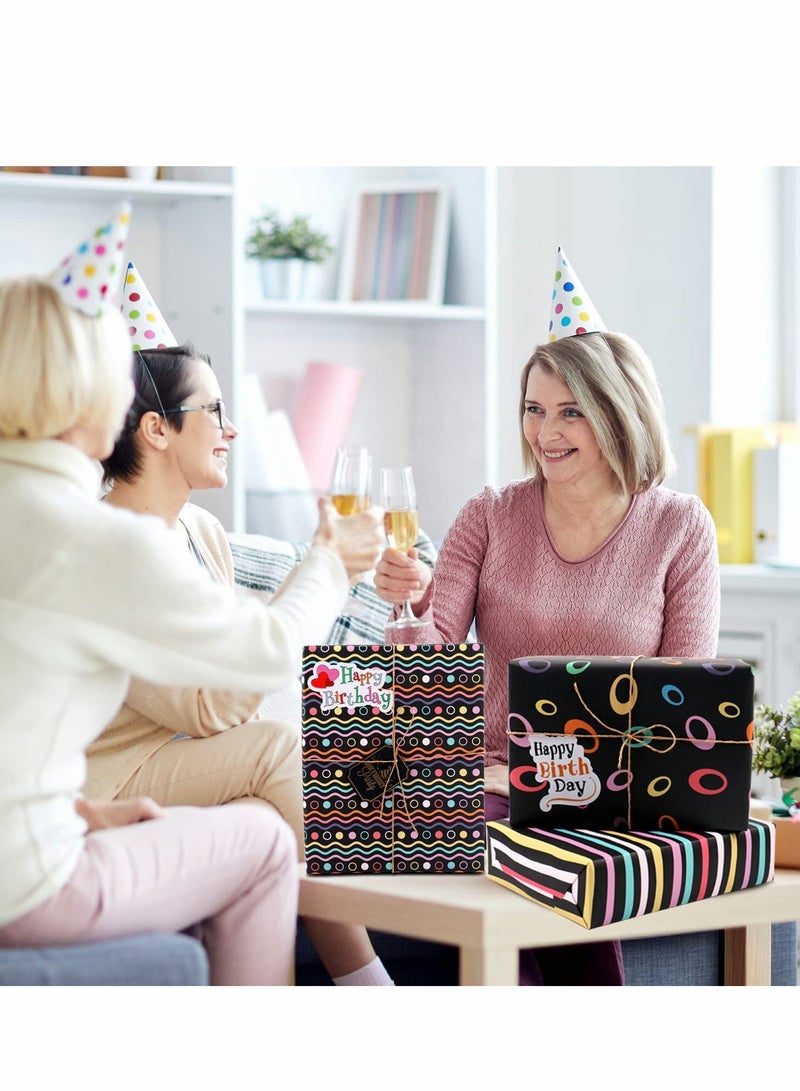 SYOSI Gift Wrap, Birthday Wrapping Paper, Recycled Gift Wrapping Paper, Gift Wrap Set for Birthday, Bridal Baby Shower, Weddings, Graduations, Women, Men, Boy, Girl, All Occasion - Image 3