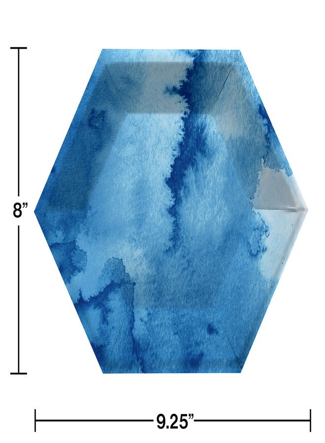 CREATIVE CONVERTING Watercolor Wash Blue Dessert Plates, 8 ct - Image 2