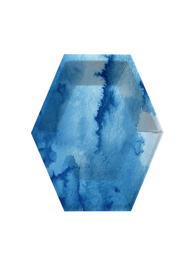 CREATIVE CONVERTING Watercolor Wash Blue Dessert Plates, 8 ct - Image 1