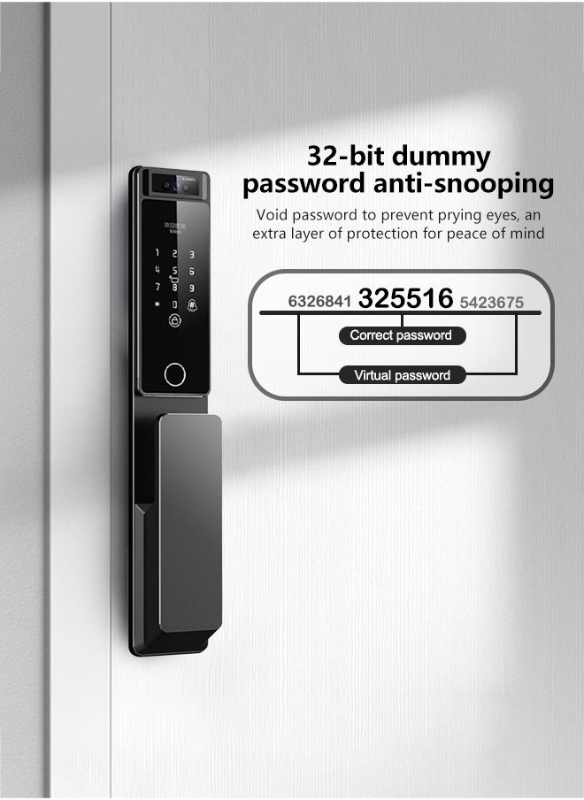 ATuMan - Smart Door with Camera,Smart Door Lock,Palm Vein unlock 3D Facial Recognition,Real-Time Monitor,Two-Way Intercom,CNC Material,Tuya WiFi APP Control,Emergency USB Power - Image 1