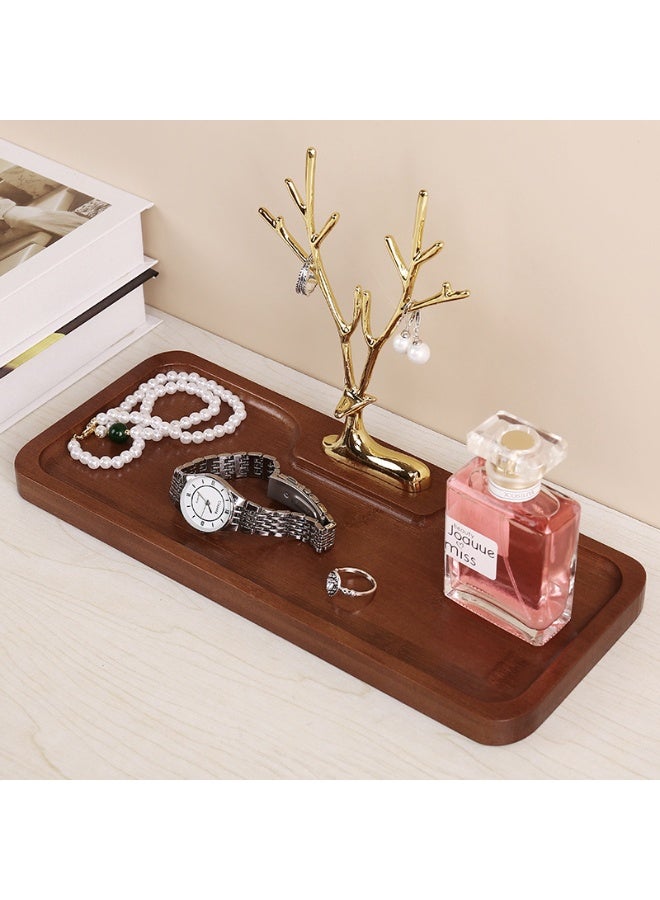 Modern Wooden Desktop Storage Tray with Deer Jewelry Holder & Key Organizer - Image 1