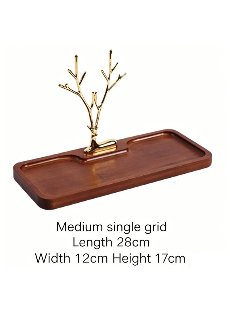Modern Wooden Desktop Storage Tray with Deer Jewelry Holder & Key Organizer - Image 3