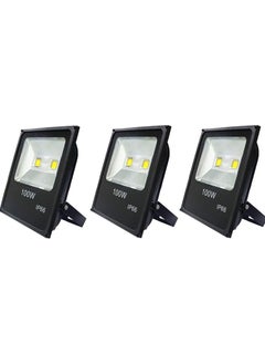 Generic LED spotlight  For external use  100 watt, 3 pieces,  Black white lighting 
