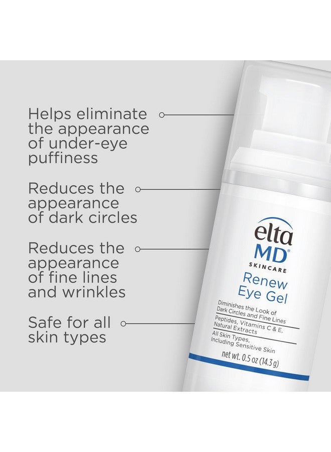 EltaMD Renew Eye Gel, Eye Serum for Dark Circles and Puffiness, Under Eye Serum, Minimizes Fine Lines and Wrinkles, 0.5 oz Pump - Image 2