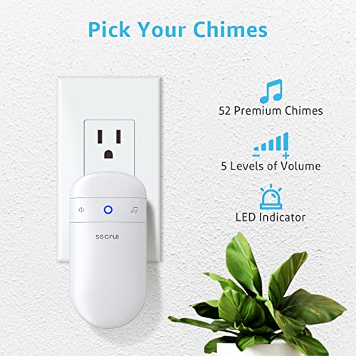 SECRUI Door Chime with Adjustable Volume –Wireless Entry Alert with 52 Chimes – 500ft Rage Door Open Sensor Alarm for Home/Business/Office/Store – Easy Installation – LED Indicators - Image 3