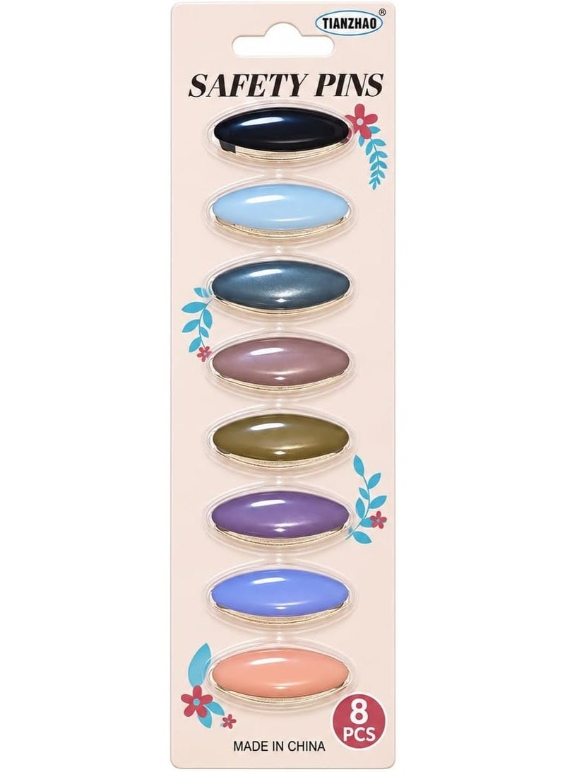 1st Choice First Choice | Stylish safety pins for scarves and clothing – 8-piece set featuring a sleek, safe design and assorted colors; perfect for any everyday look. - Image 1