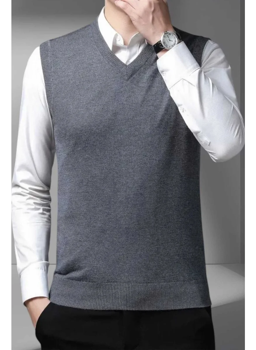 Tezzgelsin Men's V Neck Knitwear Non-Pilling Sweater Men's Slim Fit Sweater