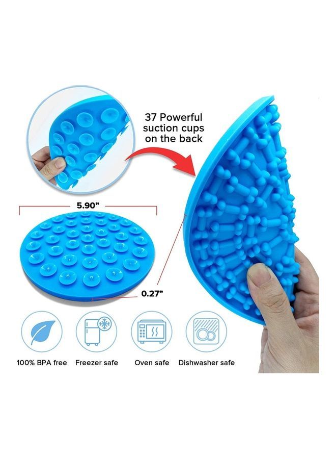 NIBEMINENT Silicone Slow Feeder Dog Treat Dispensing Mat Blue 5.90 x 5.90inch - Image 3