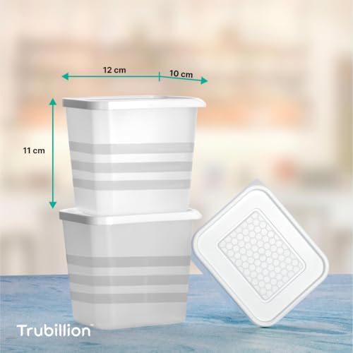 TRUBILLION TruFresh Set of 6 Fridge Storage Boxes with Lid for Side Door Freezer Organizer Stackable BPA Free Transparent Containers for Fruits Vegetables Snacks Pantry Made in India - Image 5