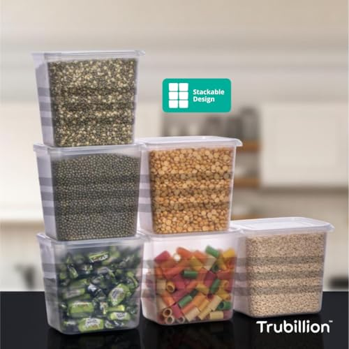TRUBILLION TruFresh Set of 6 Fridge Storage Boxes with Lid for Side Door Freezer Organizer Stackable BPA Free Transparent Containers for Fruits Vegetables Snacks Pantry Made in India - Image 4