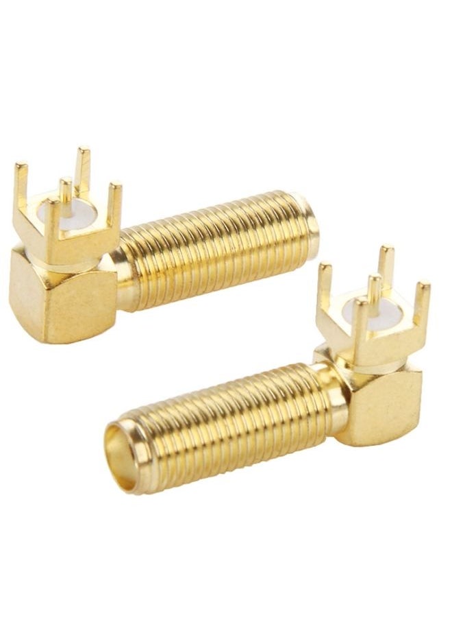 براق 10 PCS GOLD PLATED SMA الزاوية اليمنى 90 درجة لوحة PCB محول موصل مربع 4.0 مم  - Image 3
