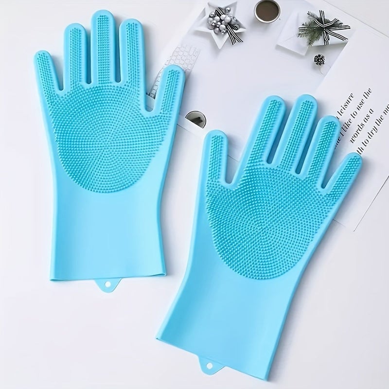 Grey Multifunctional Dishwashing Gloves 4 Pack With Hooks Anti Slip Easy Foam - Image 2