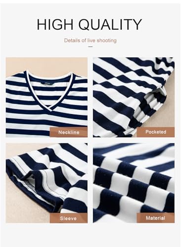 Dokotoo Summer Dresses for Women 2025 Elegant Classy V Neck Short Sleeve Resort Wear Plus Size Dresses Wedding Guest Dresses for Women Blue X Large - Image 5