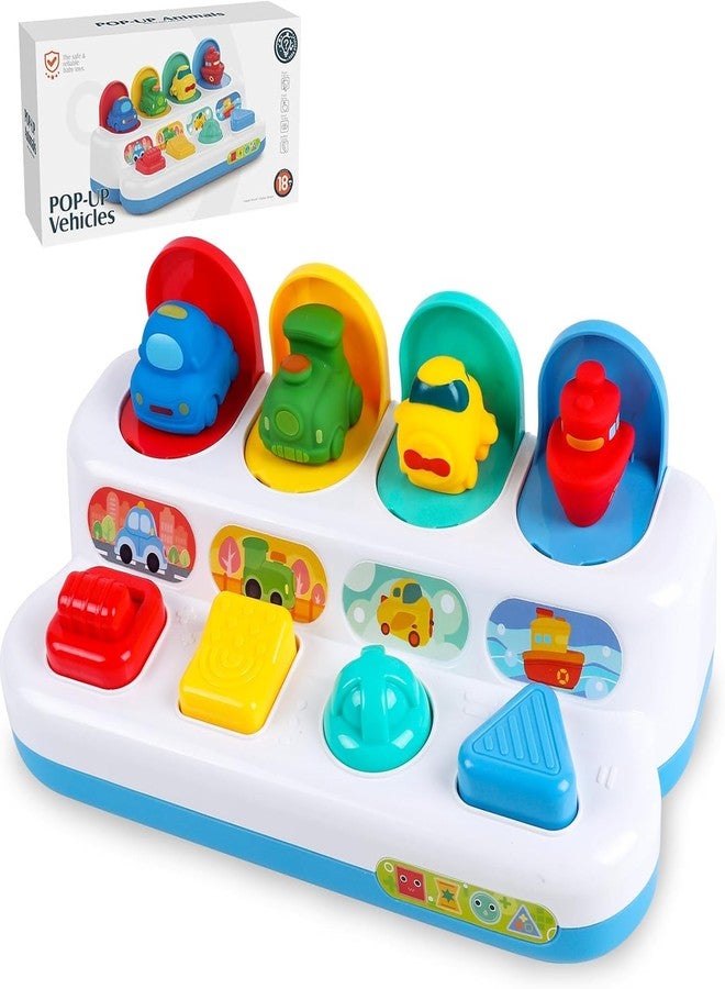 Slipps Baby Pop Up Toys, Cause and Effect Montessori Toys, Hide and Seek Toy for 1 2 3 Years Old Boys Girls, Creative Interactive Early Learning Development Toy for Toddlers (Vehicles) - Image 1