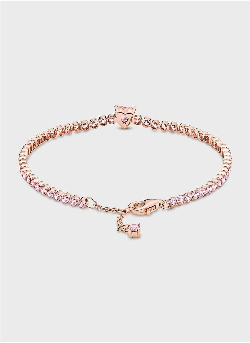 PANDORA Sparkling Heart Tennis Bracelet - Image 2