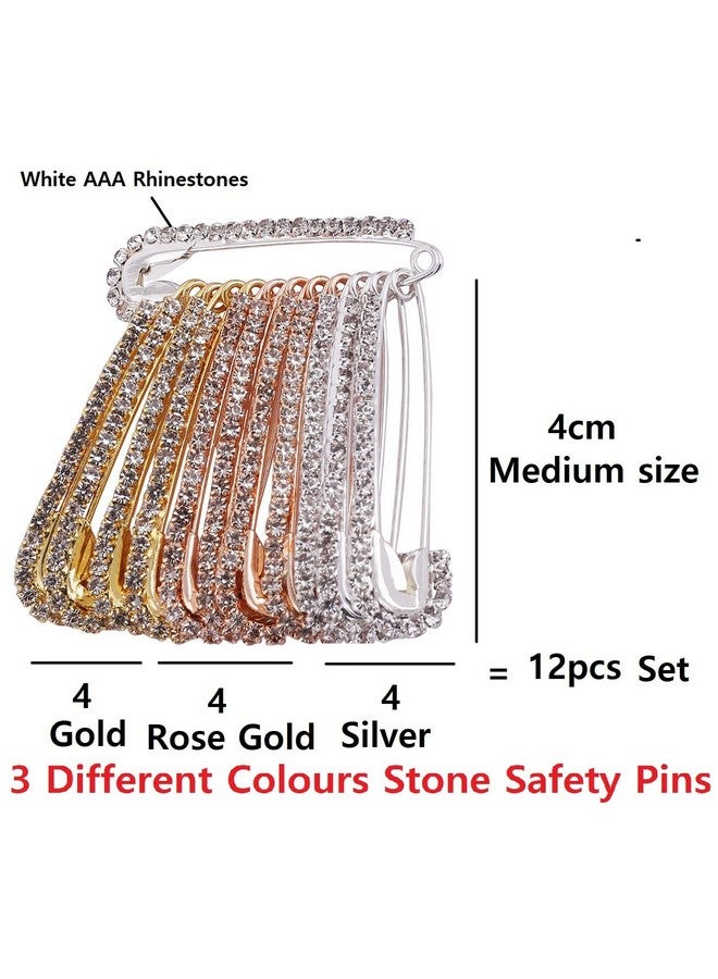 VAMA Fashions Golden Safety Saree Dress Kurtis Pins Pallu Dupatta Chunari Scarf Sari Pleats Clip Pin for Women - Image 3