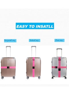 BenQuand 2 Pcs Suitcase Straps/Bright Color Adjustable Luggage Belts/Rose Red Luggage Straps for Suitcases…  - Image 4