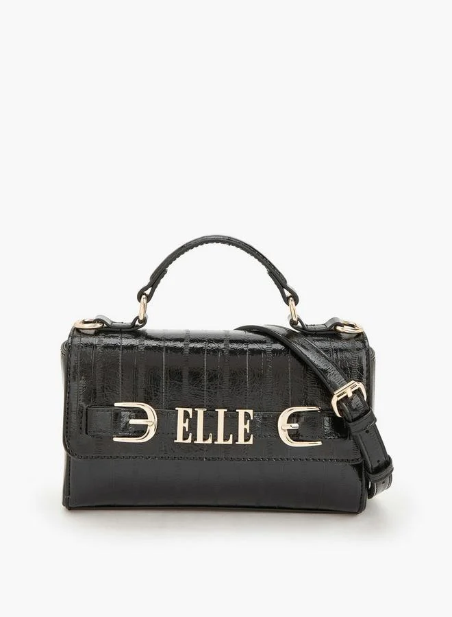 Elle Monogram Satchel Bag With Detachable Strap