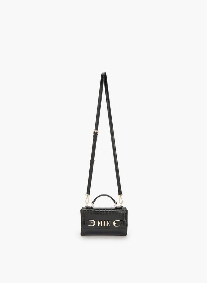 Elle Monogram Satchel Bag With Detachable Strap