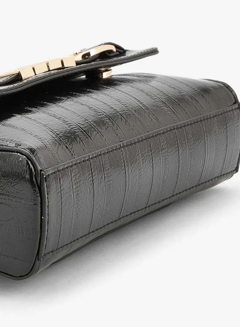 Elle BLACK Monogram Satchel Bag With Detachable Strap for Women | Best Price UAE