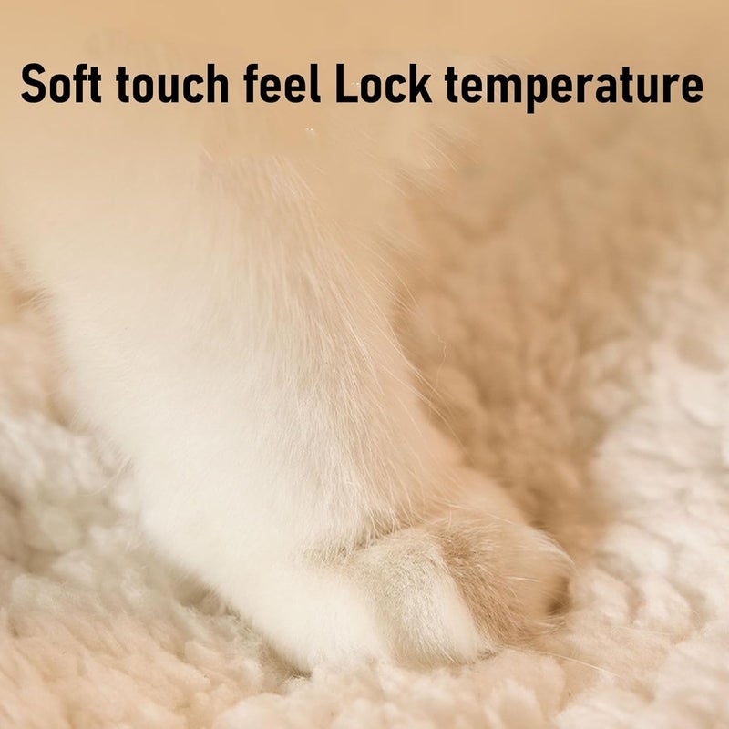 Cat Sleeping Bag Soft Warm Cozy Polyester Fiber Enclosed Bed Light Brown L - Enhanced Comfort, Foldable & Portable for Cats Small Dogs Indoor Travel (M) - Image 3