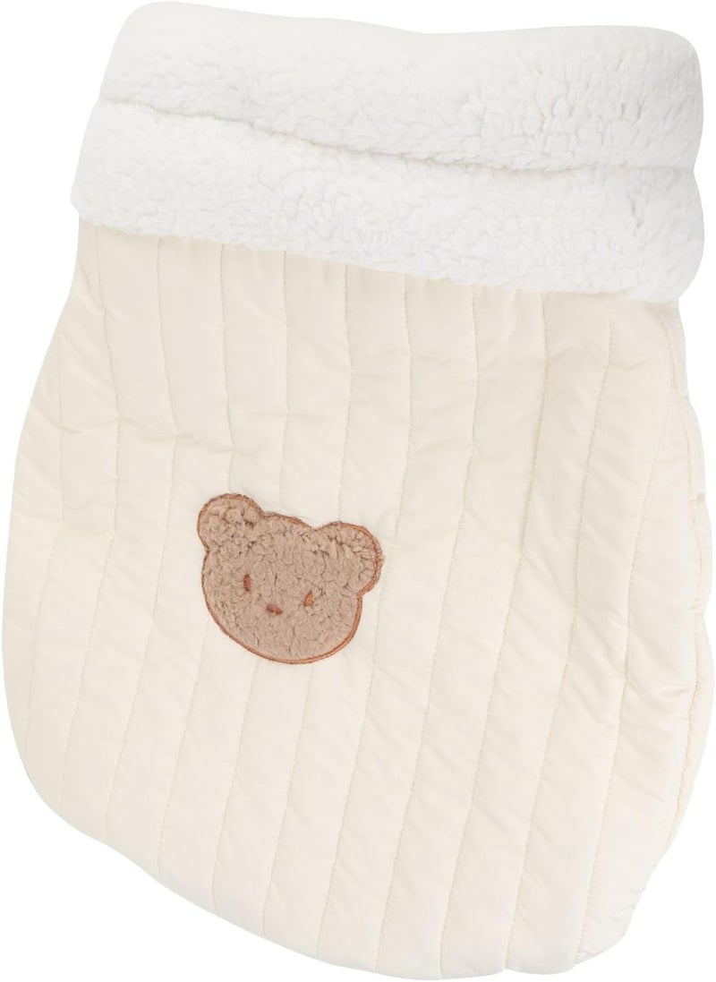 Cat Sleeping Bag Soft Warm Cozy Polyester Fiber Enclosed Bed Light Brown L - Enhanced Comfort, Foldable & Portable for Cats Small Dogs Indoor Travel (M) - Image 2