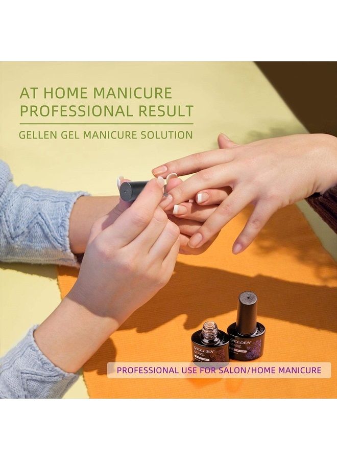 Gellen طلاء قاعدة جيل وطلاء علوي، لأظافر الجيل، طلاء لامع بدون مسح يدوم طويلاً - 0.33 أونصة سائلة *2 - Image 5