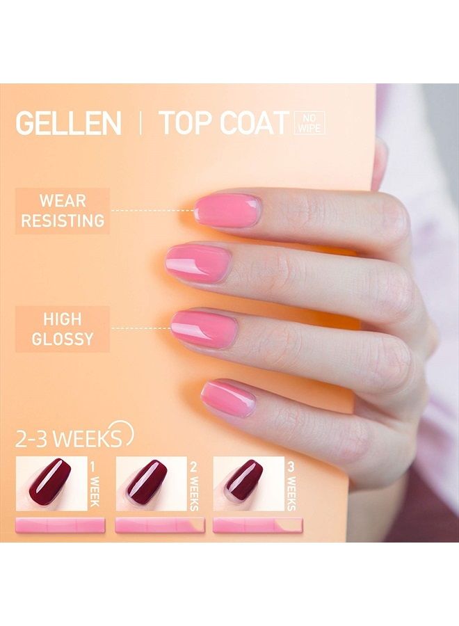 Gellen طلاء قاعدة جيل وطلاء علوي، لأظافر الجيل، طلاء لامع بدون مسح يدوم طويلاً - 0.33 أونصة سائلة *2 - Image 3