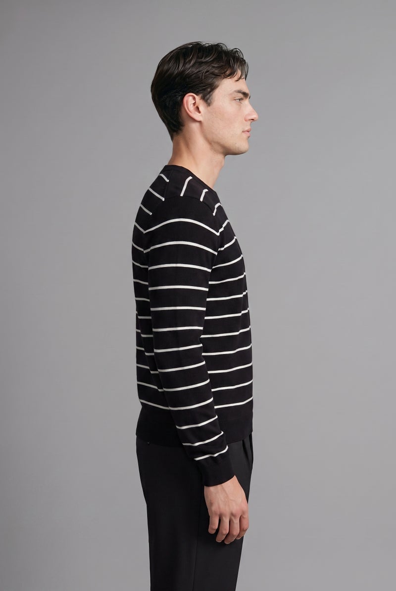 DeFacto Black Man Standard Fit Crew Neck Knitwear Pullover Casual - Image 3